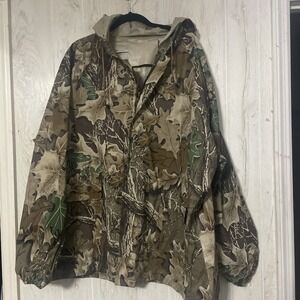 Herter's Hooded Camo Jacket Mens XXLT Mossy Oak Rain jacket